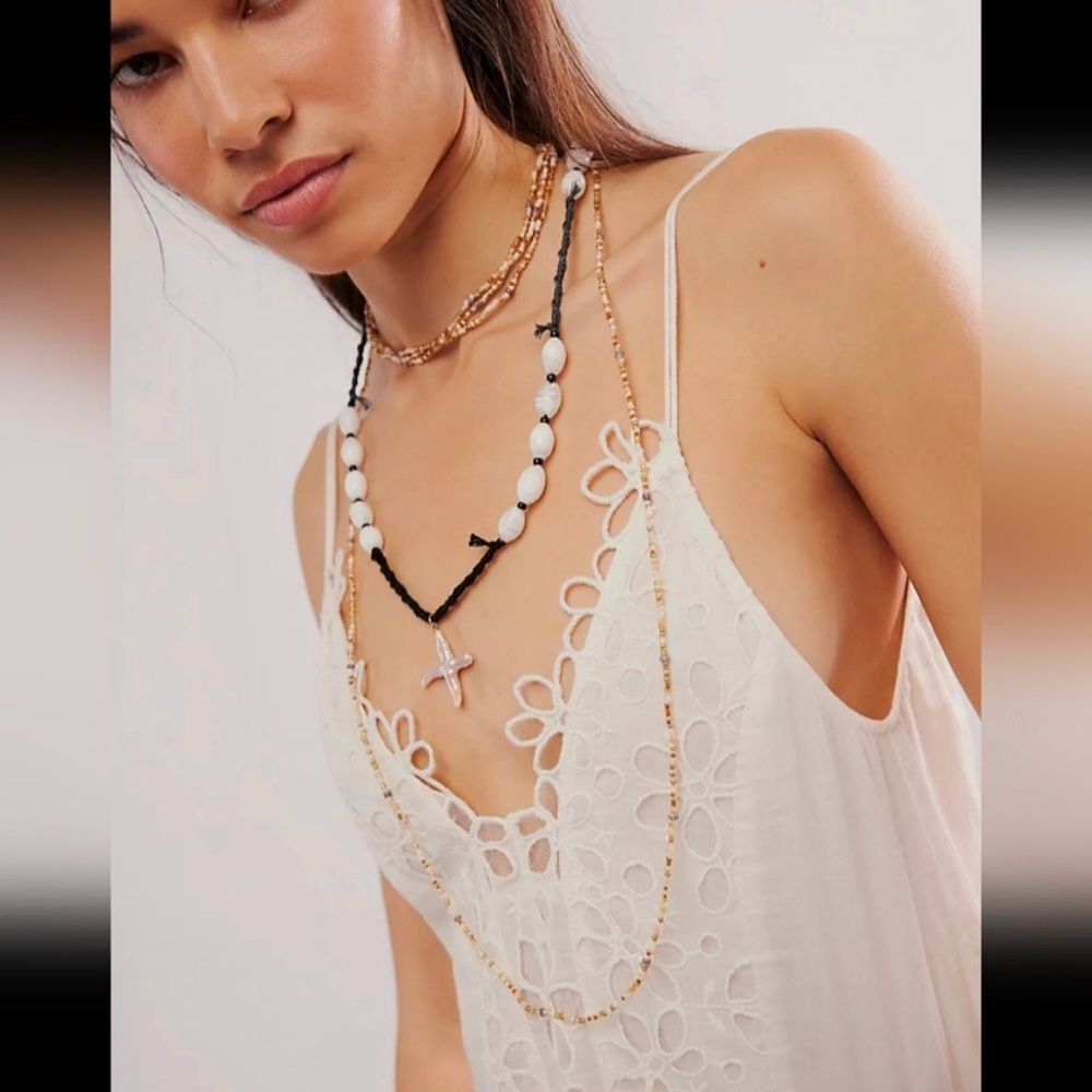 Ariana Ost (Free People), Easy Does It Pearl Strand Necklace, Black/White -NEW!